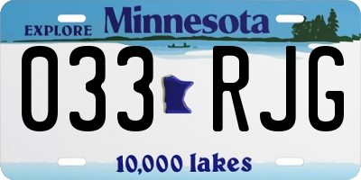MN license plate 033RJG