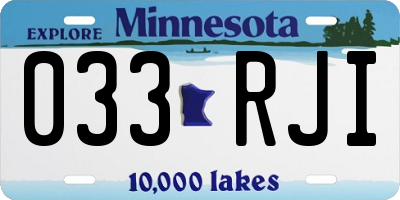 MN license plate 033RJI
