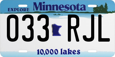 MN license plate 033RJL