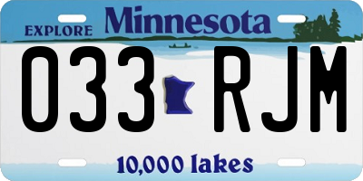 MN license plate 033RJM