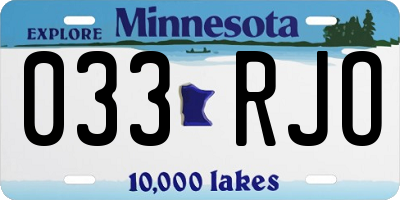MN license plate 033RJO