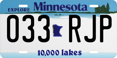 MN license plate 033RJP