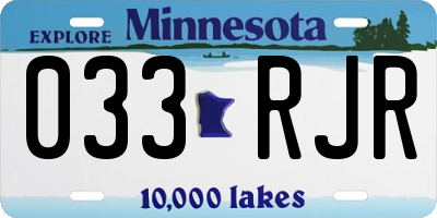 MN license plate 033RJR