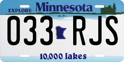 MN license plate 033RJS