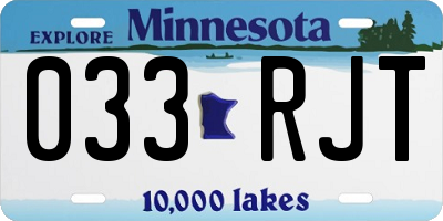 MN license plate 033RJT