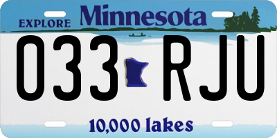 MN license plate 033RJU