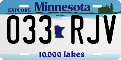 MN license plate 033RJV