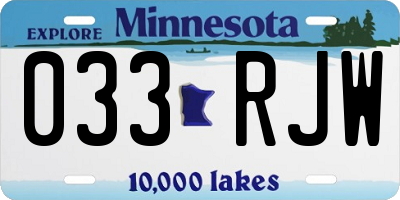 MN license plate 033RJW