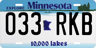 MN license plate 033RKB