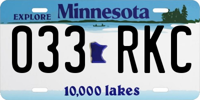 MN license plate 033RKC