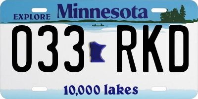 MN license plate 033RKD