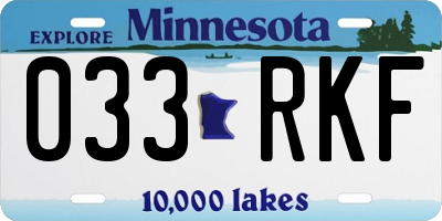 MN license plate 033RKF