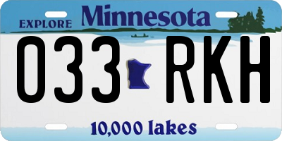 MN license plate 033RKH