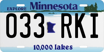 MN license plate 033RKI