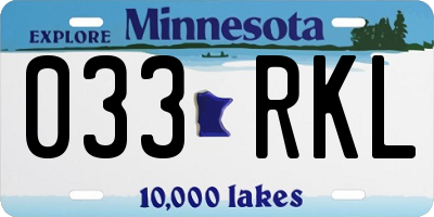 MN license plate 033RKL