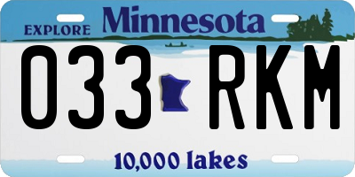 MN license plate 033RKM