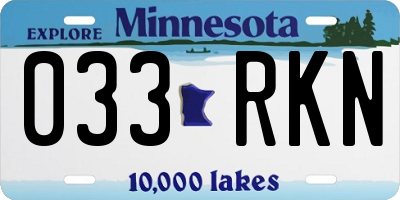 MN license plate 033RKN