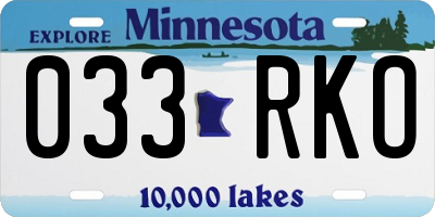 MN license plate 033RKO