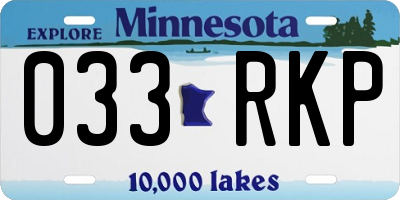 MN license plate 033RKP