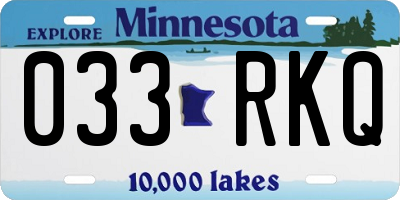 MN license plate 033RKQ