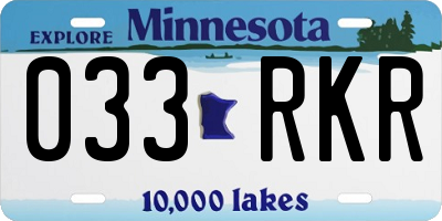 MN license plate 033RKR