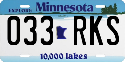 MN license plate 033RKS