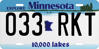 MN license plate 033RKT