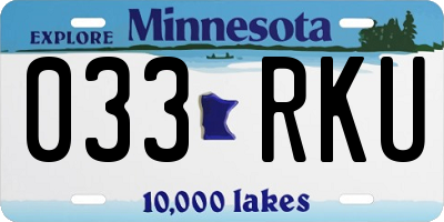 MN license plate 033RKU