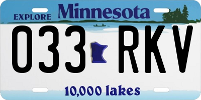 MN license plate 033RKV