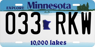 MN license plate 033RKW