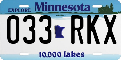 MN license plate 033RKX