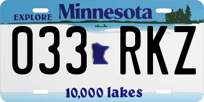 MN license plate 033RKZ