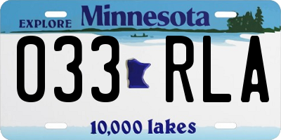 MN license plate 033RLA