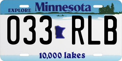MN license plate 033RLB