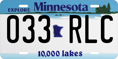 MN license plate 033RLC