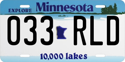 MN license plate 033RLD