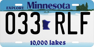 MN license plate 033RLF
