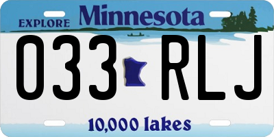 MN license plate 033RLJ