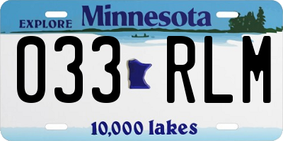 MN license plate 033RLM