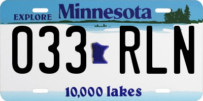 MN license plate 033RLN