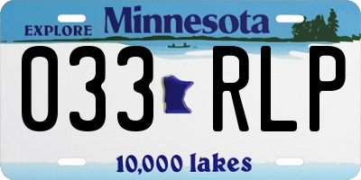 MN license plate 033RLP