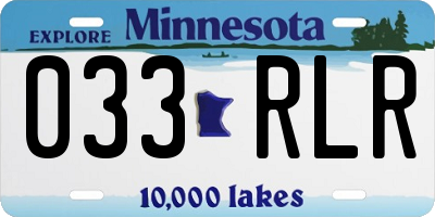MN license plate 033RLR