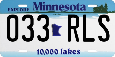 MN license plate 033RLS