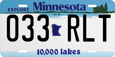 MN license plate 033RLT