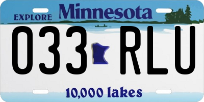 MN license plate 033RLU