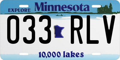 MN license plate 033RLV