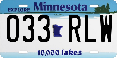 MN license plate 033RLW