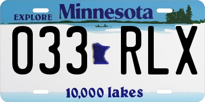 MN license plate 033RLX