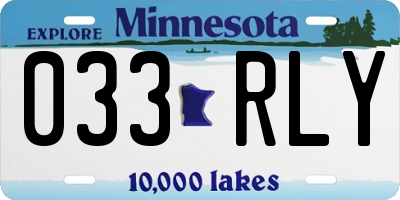 MN license plate 033RLY