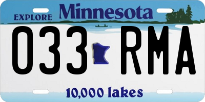 MN license plate 033RMA
